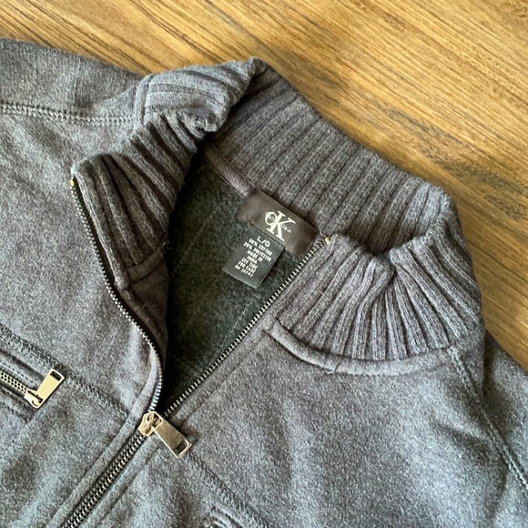 Calvin Klein Zip-up Sweater Sized Large - Picture 2 of 4